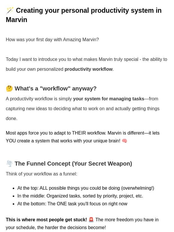 πͺ Creating your personal productivity system in Marvin email from Amazing Marvin