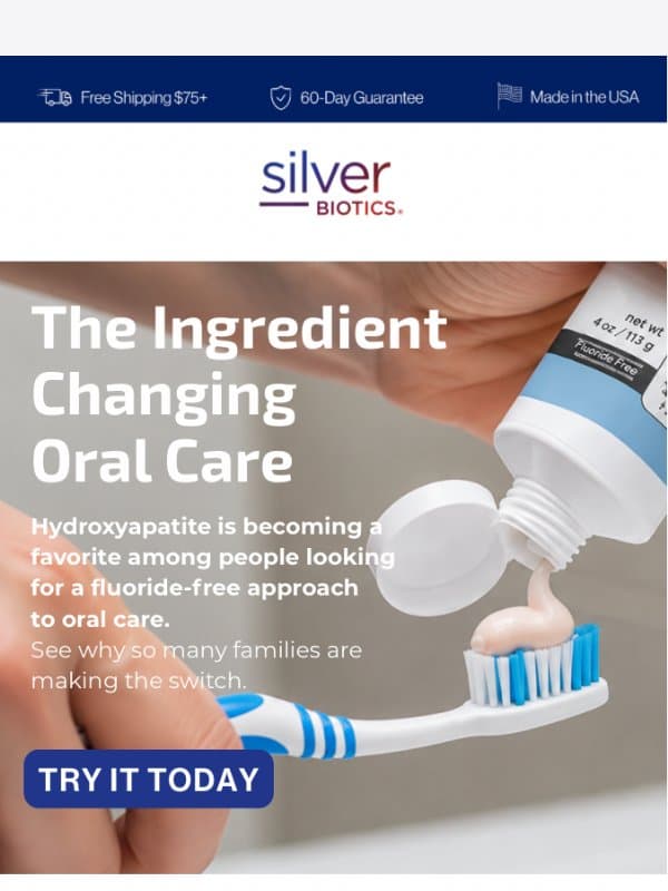 The game changing ingredient in oral care✨ email from American Biotech Labs