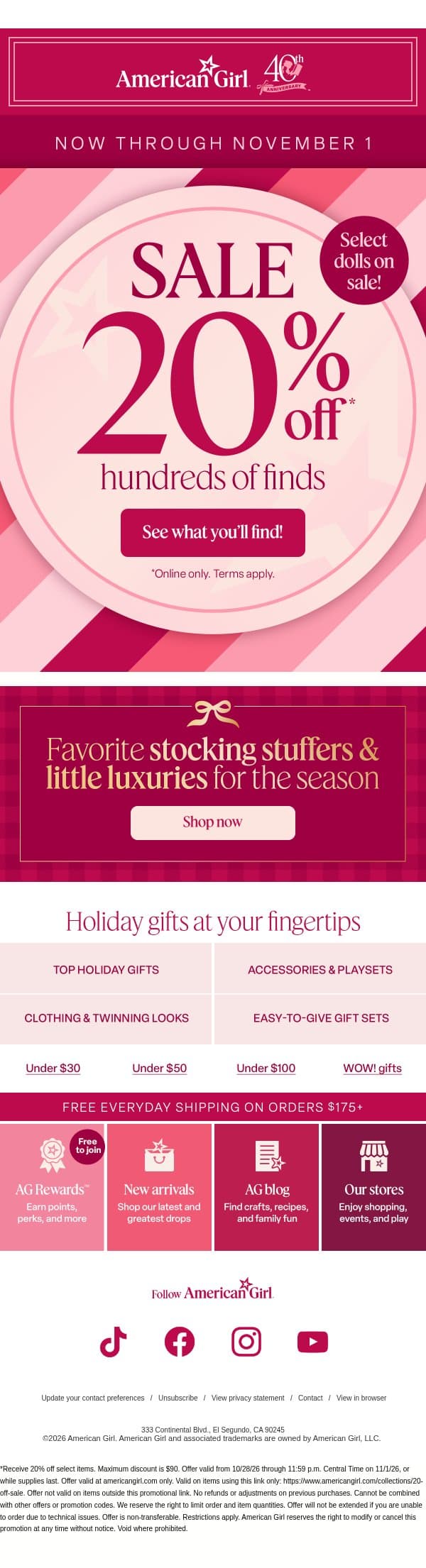 š Hi friendāOne great find leads to another⦠email from American Girl screenshot