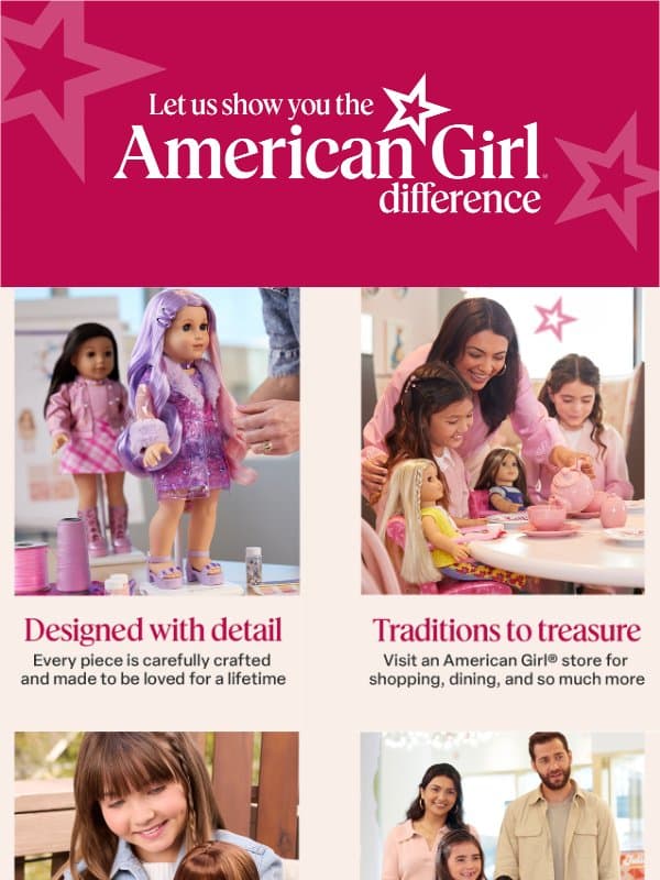 Worlds of play + a world of difference đź’« email from American Girl