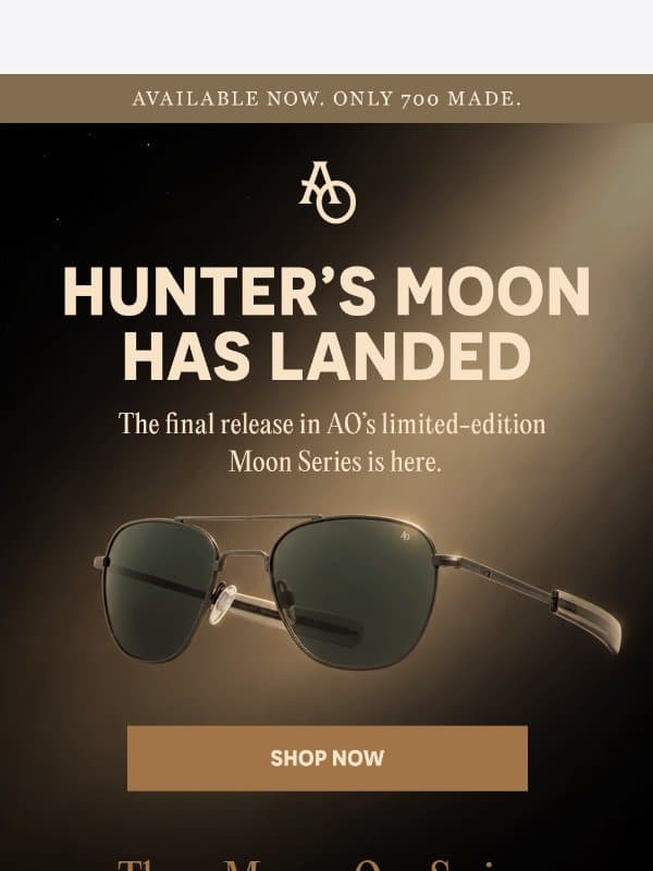 Hunter’s Moon Won’t Be Restocked email from American Optical