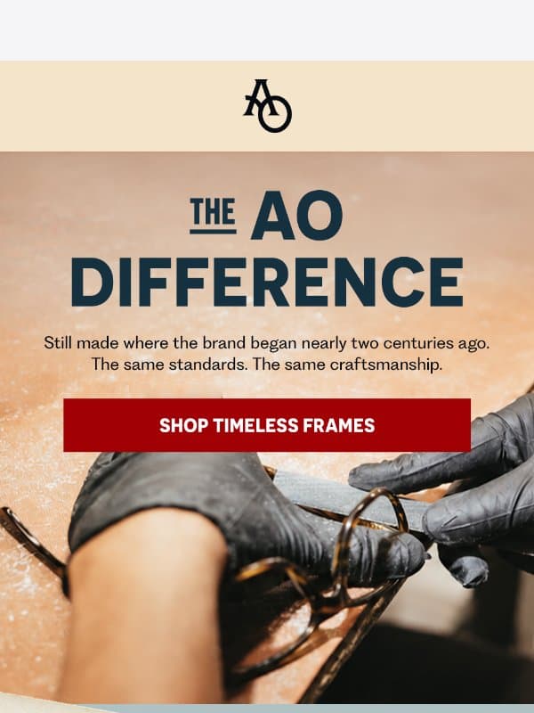 What Makes AO Different email from American Optical