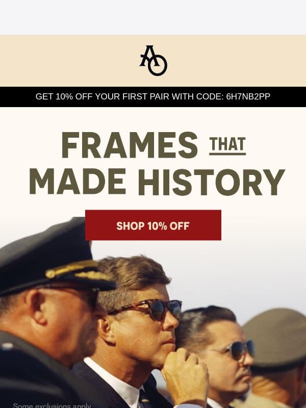 Take 10% Off AO Icons email from American Optical