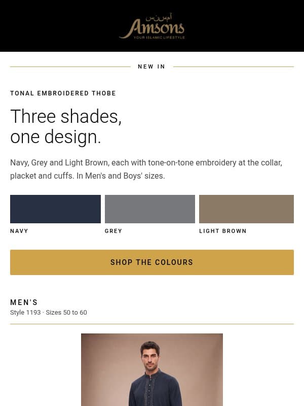 New thobes for him and the boys email from Amsons