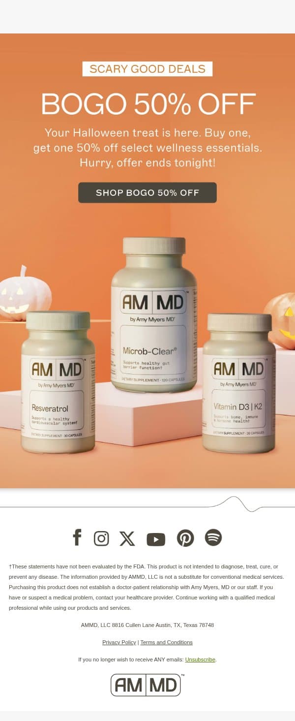π A Halloween Treat for You email from Amy Myers MD screenshot