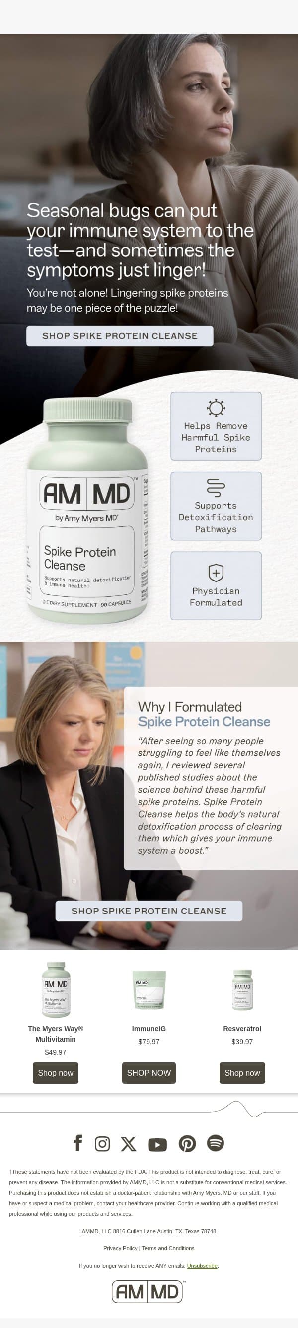 A NEW Way to Support Your Immune System email from Amy Myers MD screenshot