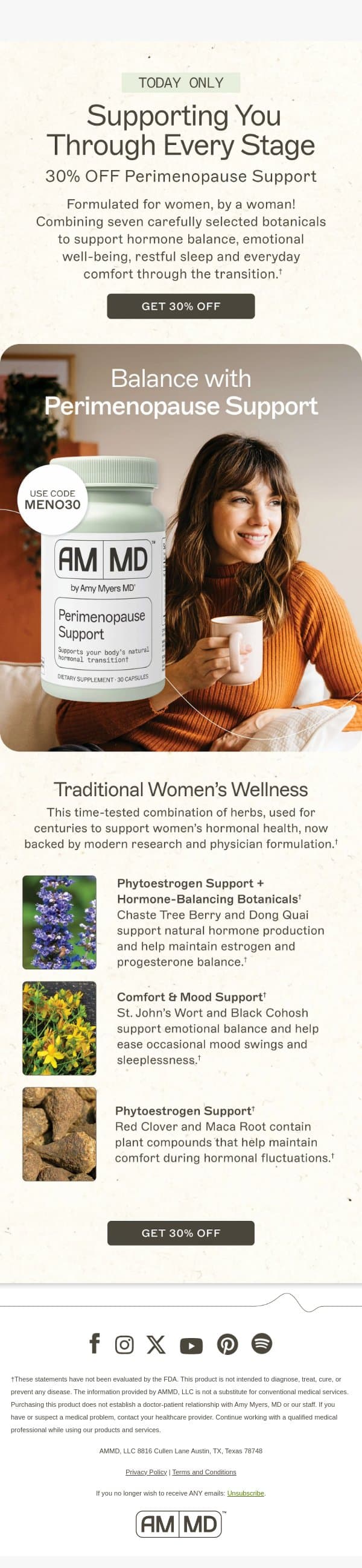 Today is World Menopause Day email from Amy Myers MD screenshot