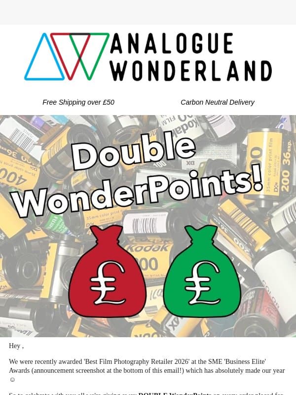 Your Weekend Just Got More Rewarding! π email from Analogue Wonderland