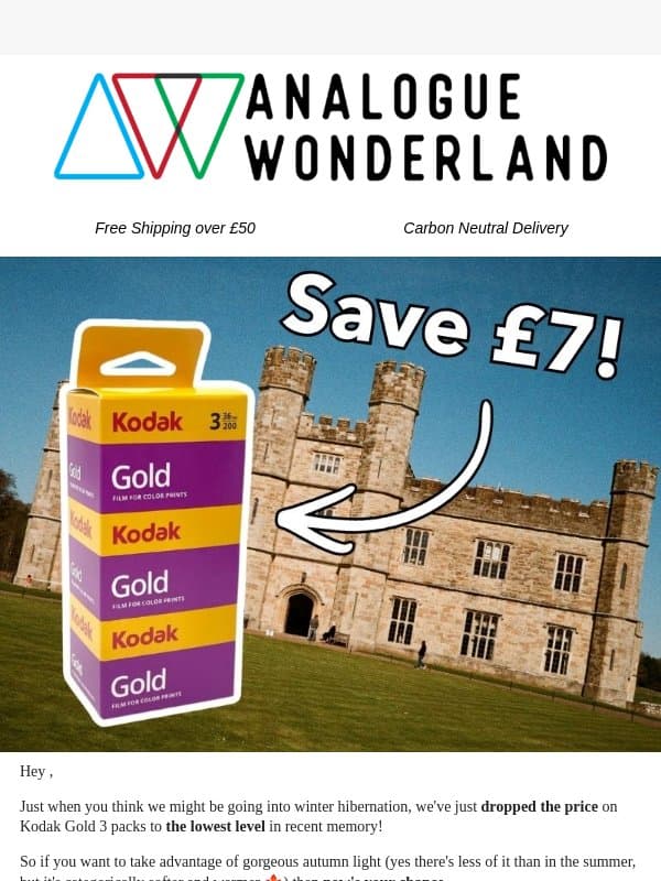 Autumn Film Savings Await You! 🍂 email from Analogue Wonderland