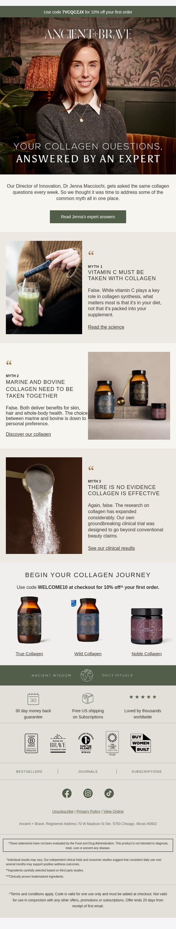 Do you know your fact from your fiction? email from Ancient + Brave screenshot