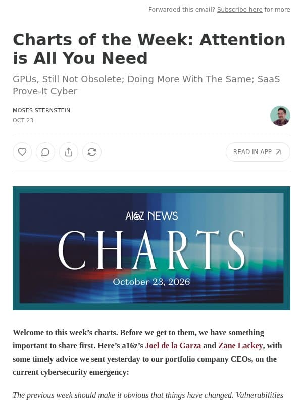 Charts of the Week: Attention is All You Need email from Andreessen Horowitz