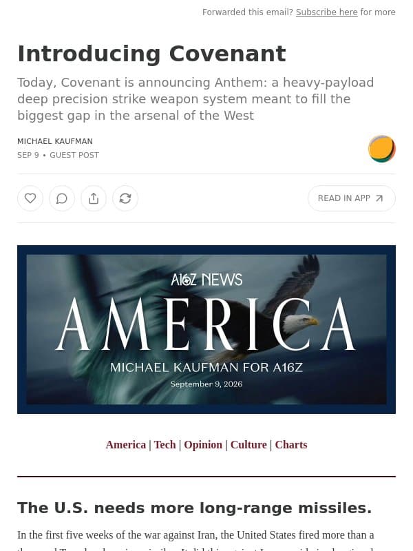 Introducing Covenant email from Andreessen Horowitz