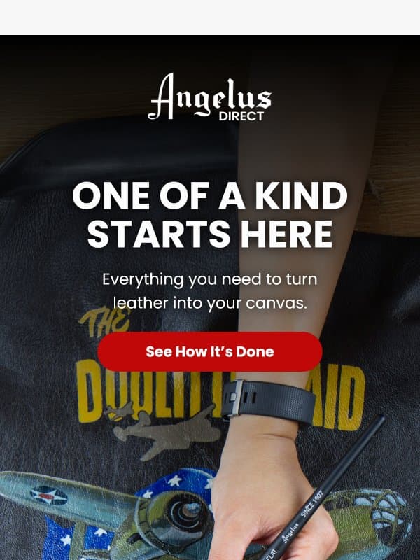 The Leather Custom Playbook email from Angelus Direct
