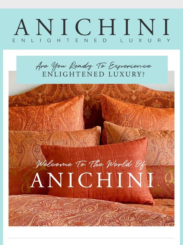 Welcome To ANICHINI email from Anichini