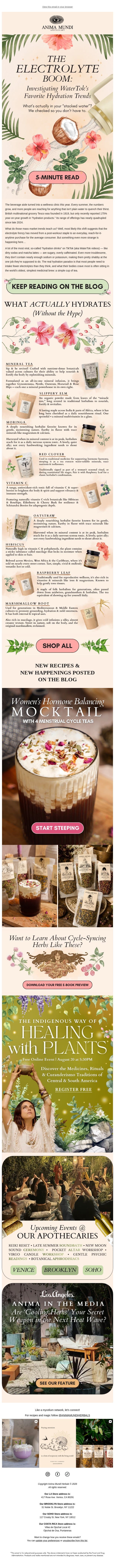 πβπ¦ Viral Hydration Drinks Barely Hydrate (But This Does) email from Anima Mundi Apothecary screenshot