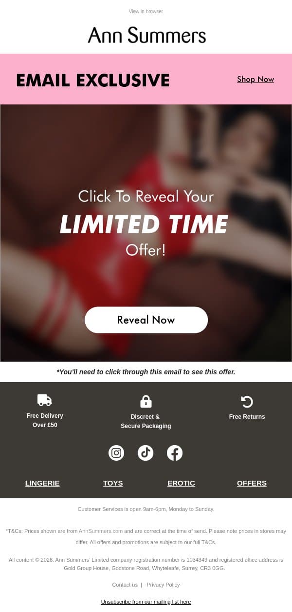 Peek If You Dare… 🕷️👀 email from Ann Summers screenshot