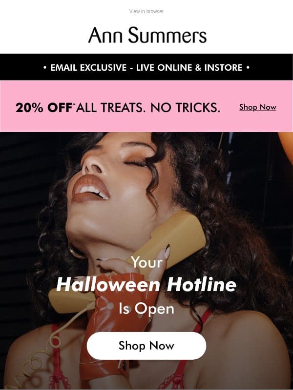 📞 Don't Ghost Us! Take 20% Off email from Ann Summers
