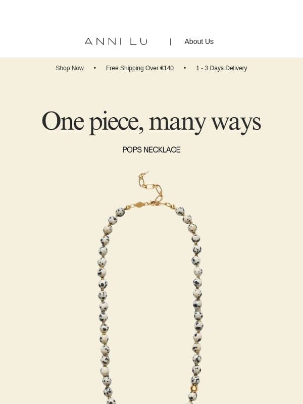 One piece, more than one way email from Anni Lu