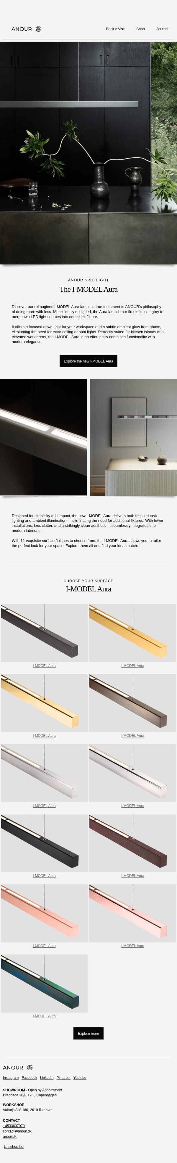 Refine Your Space with the I-MODEL Aura ✨ email from Anour screenshot