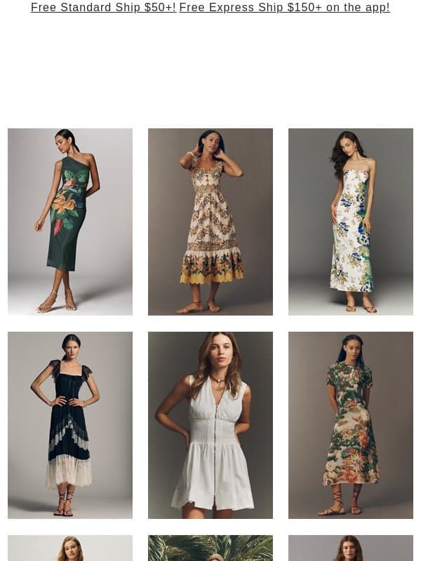 The dresses in SO many carts. email from Anthropologie
