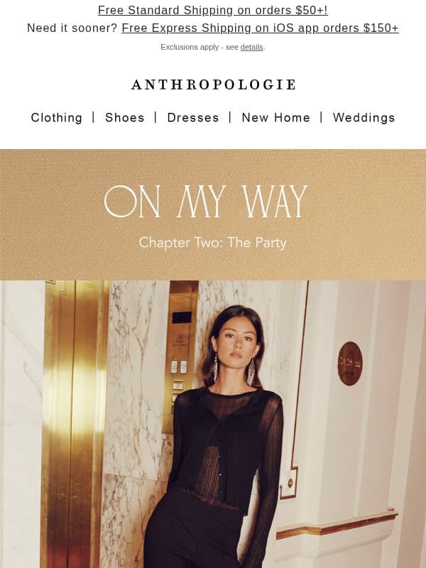 You're Invited: The Holiday Party Shop email from Anthropologie