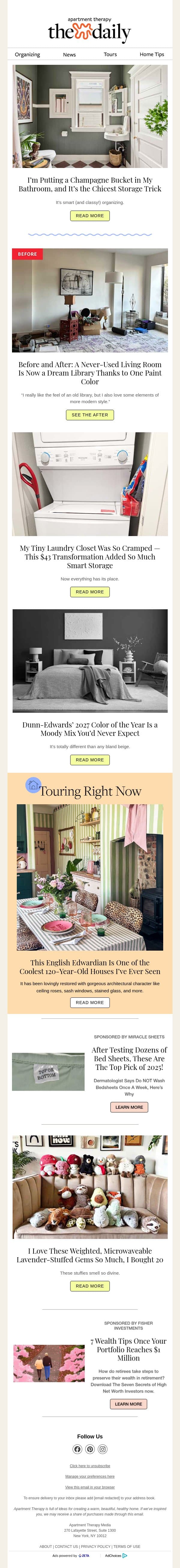 I’m Putting a Champagne Bucket in My Bathroom, and It’s the Chicest Storage Trick email from Apartment Therapy screenshot