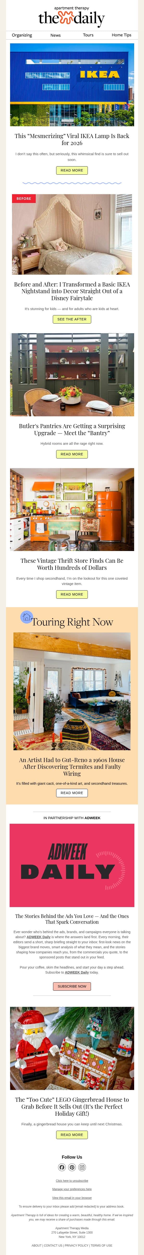 This “Mesmerizing” Viral IKEA Lamp Is Back email from Apartment Therapy screenshot