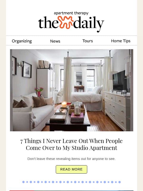 7 Things I Never Leave Out When People Come Over to My Studio Apartment email from Apartment Therapy