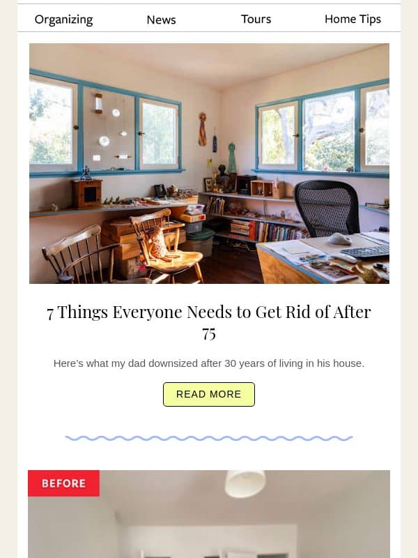 7 Things Everyone Needs to Get Rid of After 75 email from Apartment Therapy