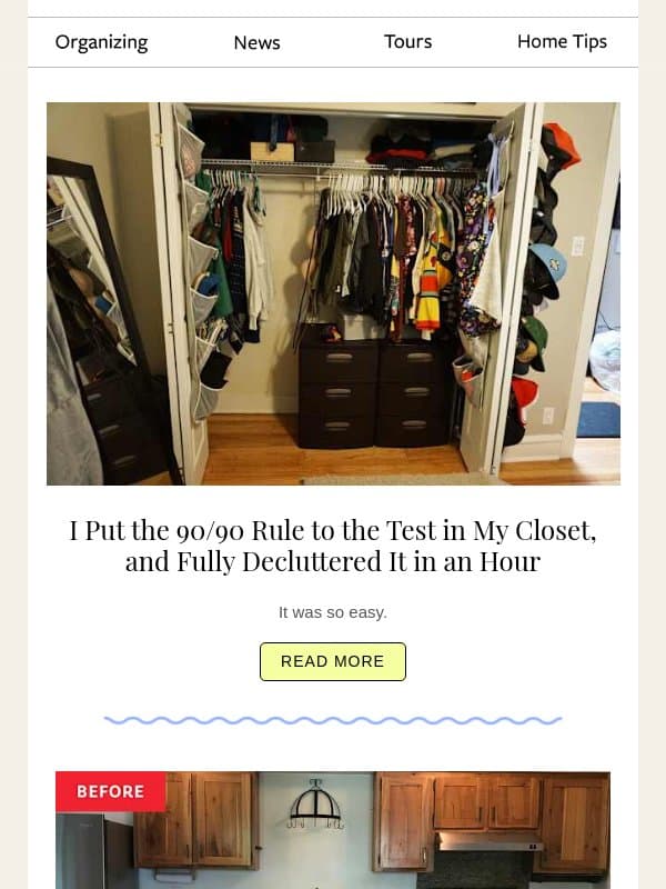 I Put the 90/90 Rule to the Test in My Closet, and Fully Decluttered It in an Hour email from Apartment Therapy
