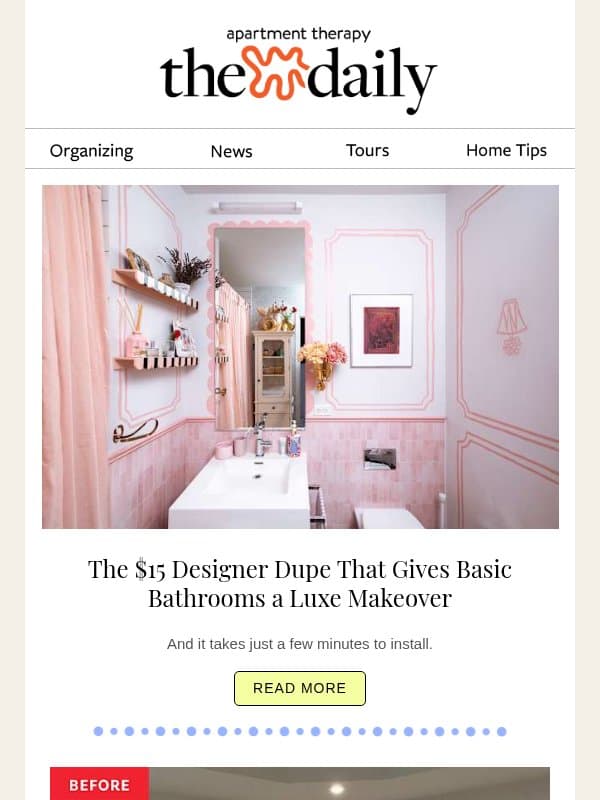 The $15 Designer Dupe That Gives Basic Bathrooms a Luxe Makeover email from Apartment Therapy