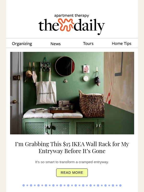 I’m Grabbing This $15 IKEA Wall Rack for My Entryway Before It’s Gone email from Apartment Therapy