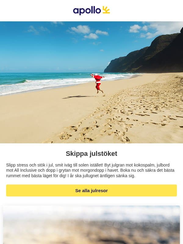 Skippa julstöket i år email from Apollo