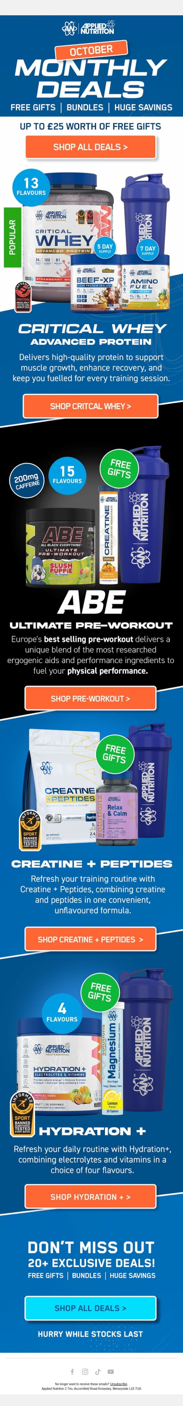 ⏳ Last Chance for October Savings! email from Applied Nutrition screenshot