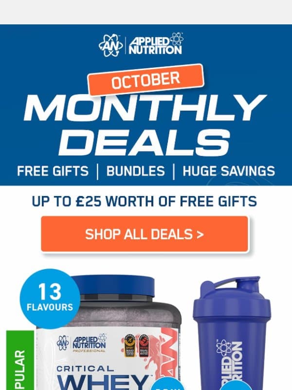 ⏳ Last Chance for October Savings! email from Applied Nutrition