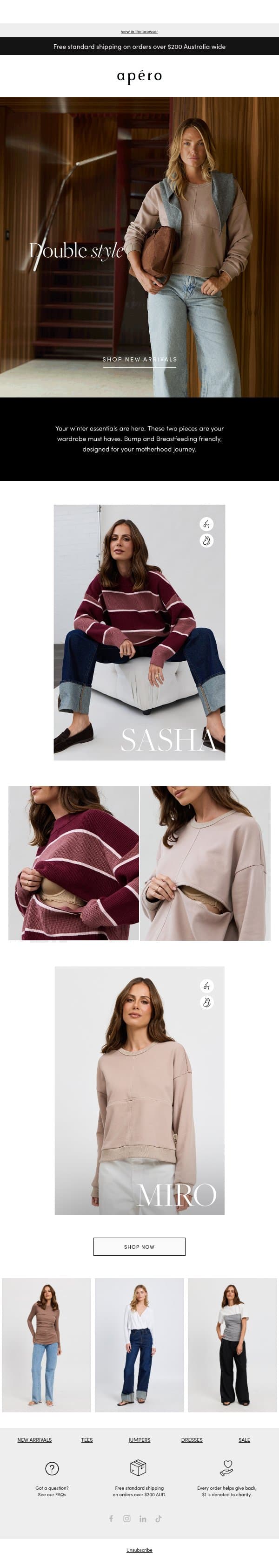 Winter Jumpers email from Apéro Label screenshot