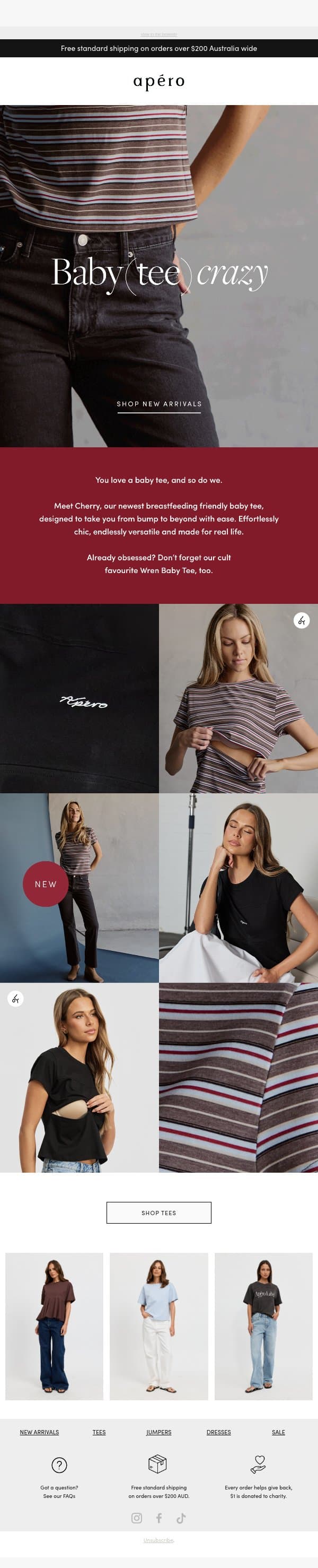 The tees every wardrobe needs email from Apéro Label screenshot
