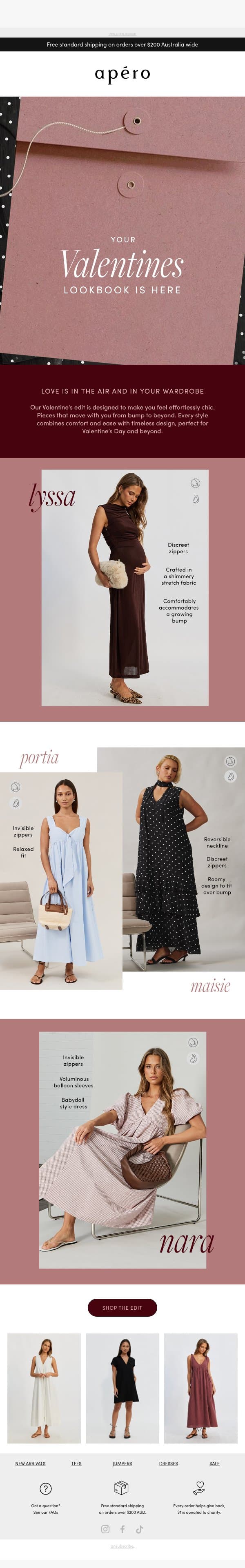 Your Valentine’s look is here email from Apéro Label screenshot