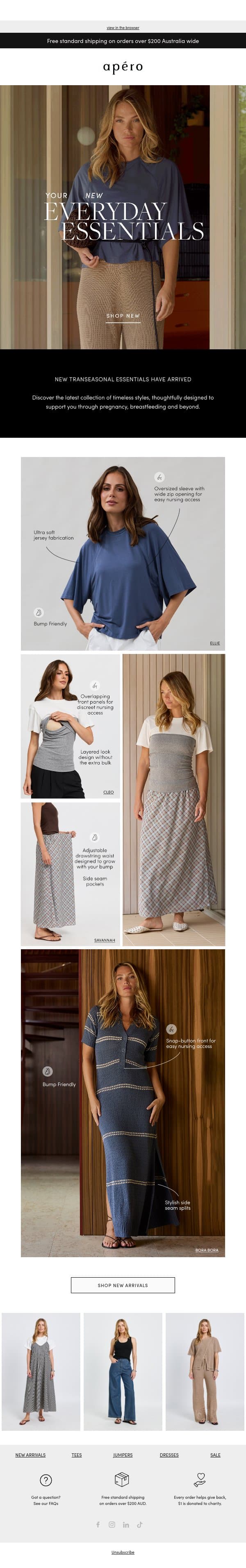 Effortless dressing starts here email from Apéro Label screenshot