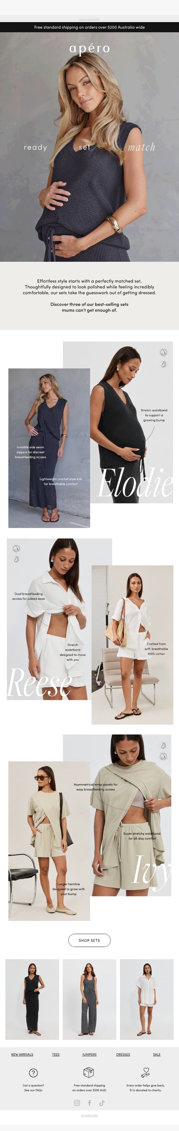 Polished looks. Zero effort. email from Apéro Label screenshot