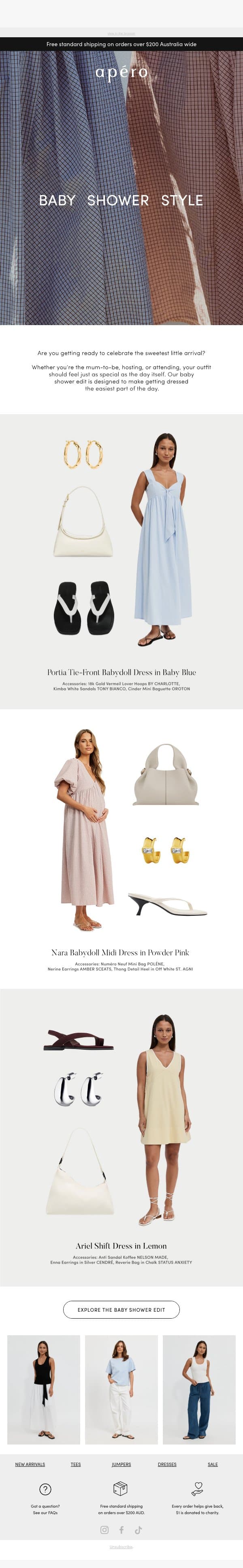Baby Shower Style Guide email from Apéro Label screenshot