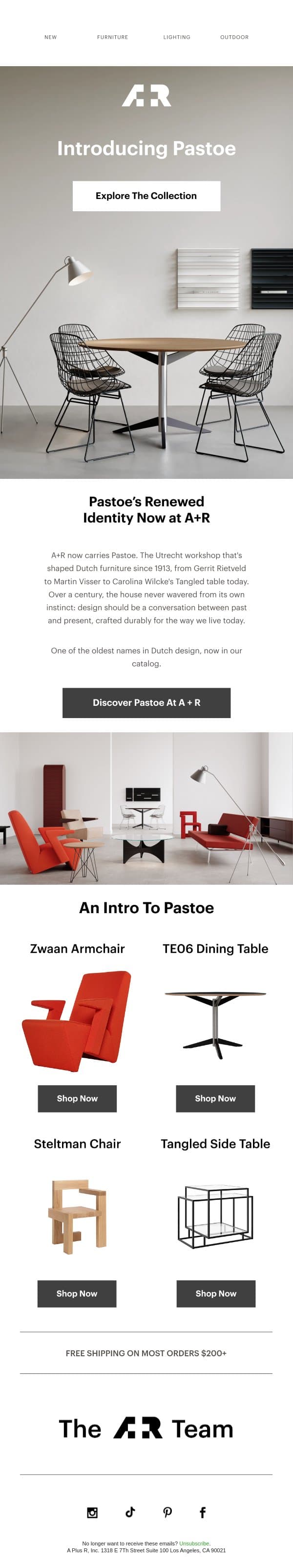 Introducing Pastoe email from A+R Store screenshot