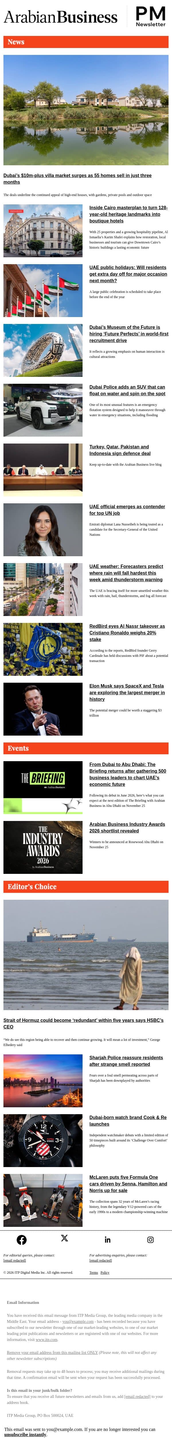 Dubai’s $10m-plus villa market surges email from Arabian Business screenshot