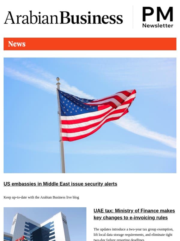 US embassies in Middle East issue security alerts email from Arabian Business