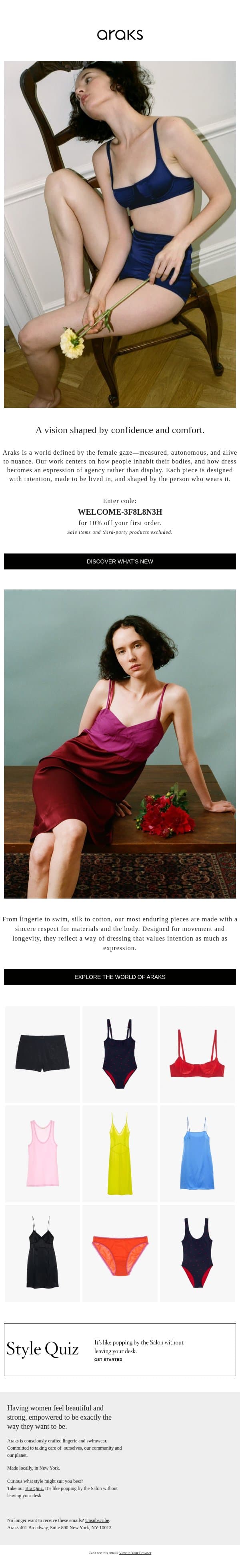 Our world is colored in silk and enigmatic women email from Araks screenshot