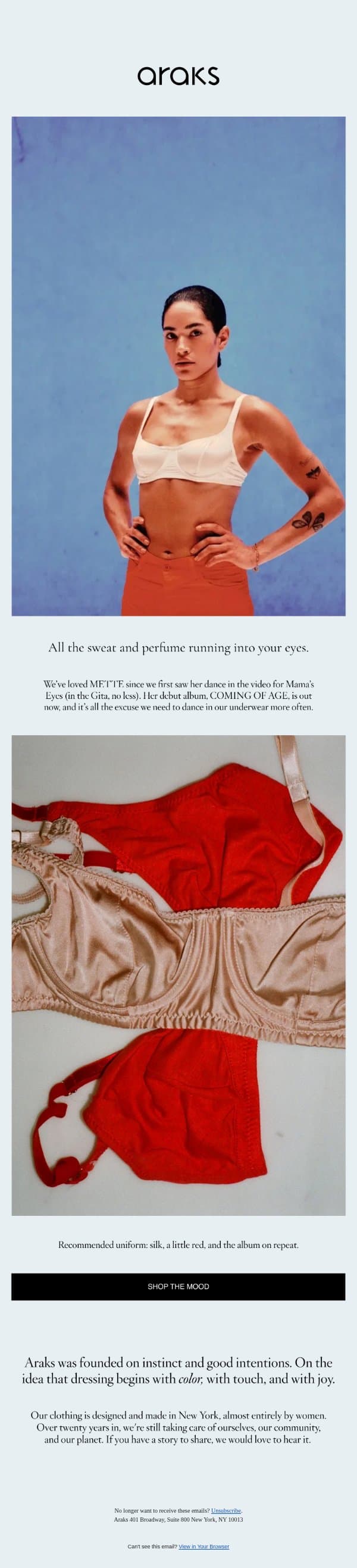 Caught up in the movement email from Araks screenshot