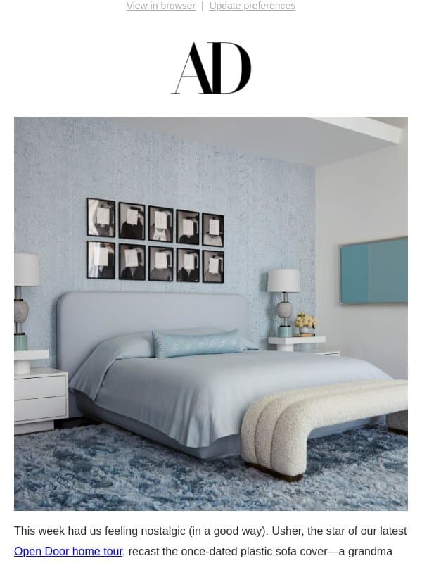 Design Ideas From Your Grandmother email from Architectural Digest