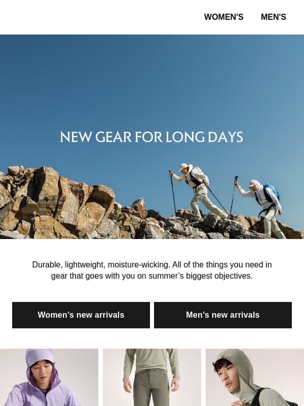 Lightweight, technical, and new email from Arc'teryx LEAF