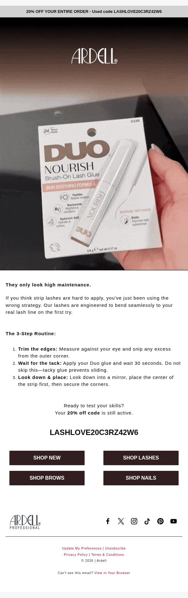 How to apply lashes in 30 sec π email from Ardell screenshot