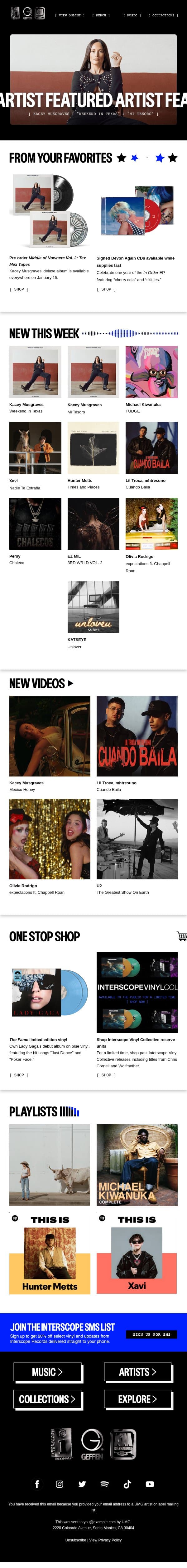 Kacey Musgraves, Michael Kiwanuka, Xavi, Lil Troca email from Ari Lennox screenshot